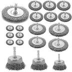 Wire Brush Set 20 Pcs, 1/4 Inch Hex Shank Wheel by Friendsofyourgarden