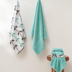 Modern Threads Organic Vines 6-Piece 100% Cotton Towel Set – Yarn Dyed Jacquard - Image 2