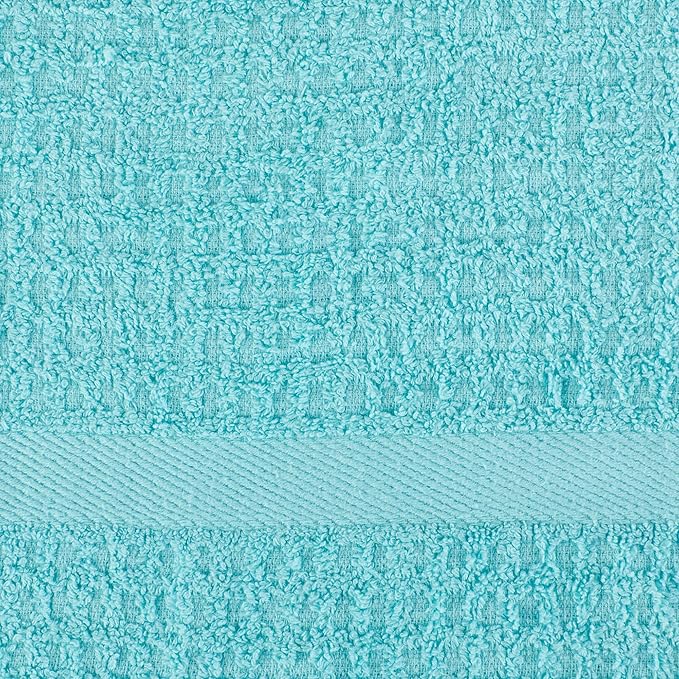 DII Basic Terry Collection Waffle Dishtowel Set, Solid Aqua, 4 Piece - Image 5