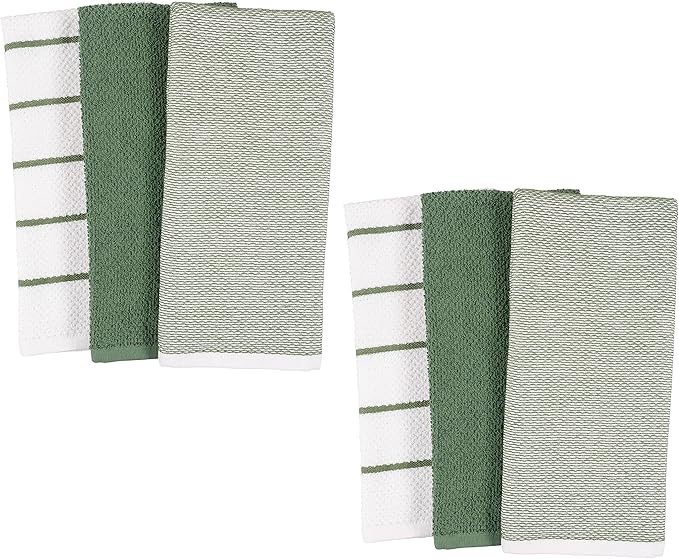 KAF Home Ayesha Curry Mixed Utility Kitchen Towel Set | Set of 6 Mixed Terry - Image 6