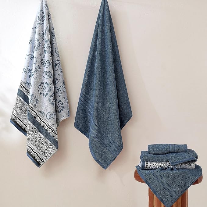Modern Threads Ophelia 6-Piece 100% Cotton Towel Set – Reversible Yarn Dyed - Image 2