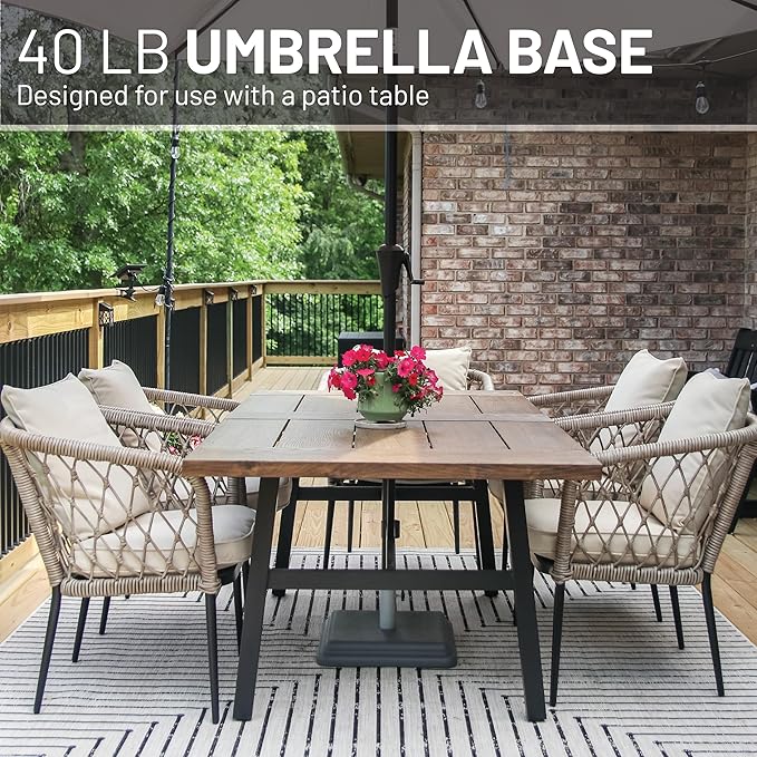 US Weight 40 Pound Umbrella Base - Weighted Umbrella base For Use With Patio Table – Heavy Duty Base- Made in the USA - Image 2