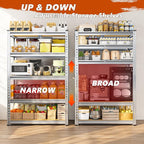 REIBII Garage Shelving, 5 Tier Storage Shelves Load 2400LBS, Adjustable Garage Shelves Heavy Duty, Metal Shelving Unit with Waterproof Columns for Warehouse, 35.5" W x 11.9" D x 72" H, Galvanized - Image 6