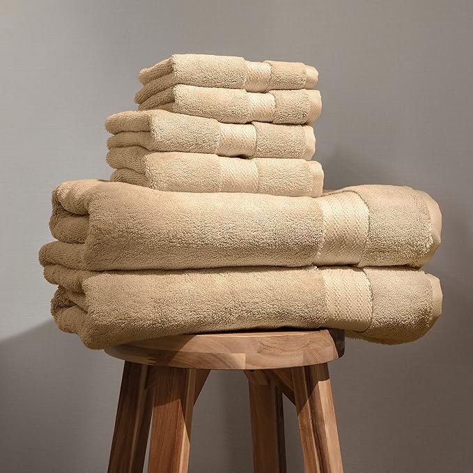 Fabdreams 100% Organic Cotton Bath Towel Set of 6 700 GSM Hotel Premium Plush by Fabdreams