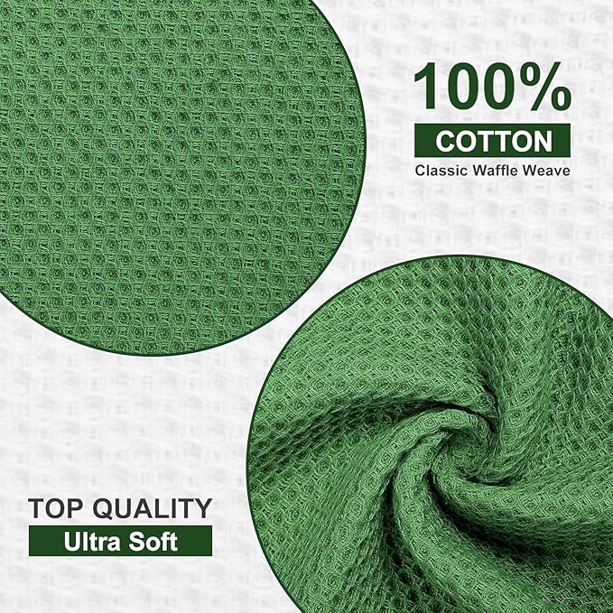 Homaxy 100% Cotton Waffle Weave Kitchen Towels, 13 x 28 Inches Super Absorbent - Image 4