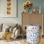 Cute Bee Floral Flowers Laundry Basket Foldable - Image 7