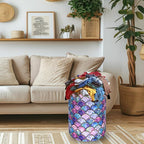 Colorful Mermaid Scales Laundry Basket Foldable Oxford Cloth Beautiful Fish - Image 2
