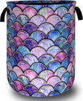 Colorful Mermaid Scales Laundry Basket Foldable Oxford Cloth Beautiful Fish by Unknown