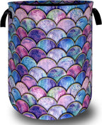 Colorful Mermaid Scales Laundry Basket Foldable Oxford Cloth Beautiful Fish by Unknown