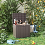 DRATO 35 Gallon Deck Boxes Resin Outdoor Storage Box UV Resistant Outside Deck Box with Lockable Lid for Patio Furniture（Grey，35 Gallon） - Image 4