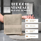White Classic Taupe Hand Towels - Image 2