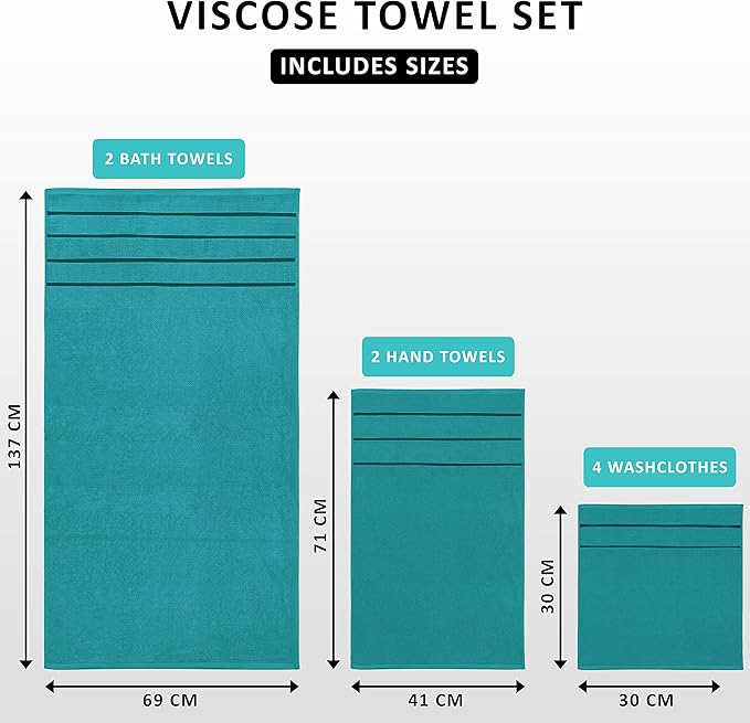 Utopia Towels 8 Piece Luxury Towel Set, 2 Bath, 2 Hand, and 4 Wash Cloths - Image 2