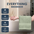 White Classic Luxury Light Green Hand Towels - Image 2