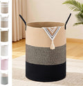 Tall Laundry Basket with Handles, 58L Portable Dirty Clothes Hamper, Boho by SunNewt