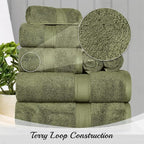 Superior Solid Egyptian Cotton Hand Towel Set, Forest Green - Image 5
