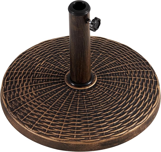 Yaheetech 22 lbs Heavy Duty Outdoor Umbrella Base 18" Round Patio All-Weather Umbrella Stand Market Umbrella Base for Garden & Lawn, Bronze by Yaheetech