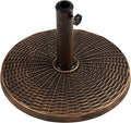 Yaheetech 22 lbs Heavy Duty Outdoor Umbrella Base 18" Round Patio All-Weather Umbrella Stand Market Umbrella Base for Garden & Lawn, Bronze by Yaheetech