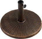 Yaheetech 22 lbs Heavy Duty Outdoor Umbrella Base 18" Round Patio All-Weather Umbrella Stand Market Umbrella Base for Garden & Lawn, Bronze by Yaheetech