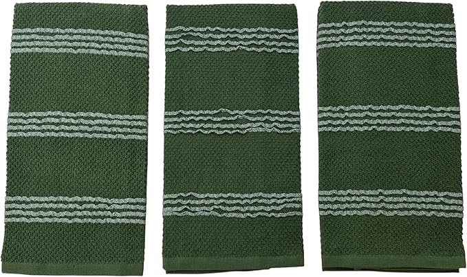 Serafina Home Dark Forest Green Kitchen Hand Dish Towels: Oversized 18" x 28" - Image 6