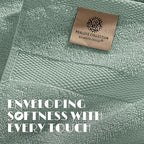 White Classic Wealuxe Green Bath Towels 24x50 Inch, Cotton Towel Set - Image 3