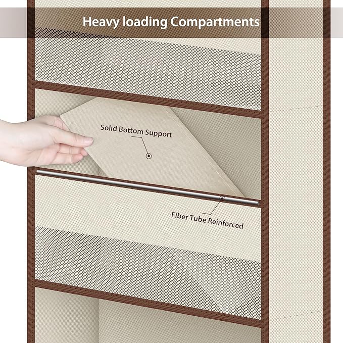 Univivi 5-Shelf Fabric Door Storage Over Door Hanging Organizer - Image 5