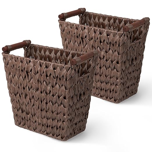 GRANNY SAYS Woven Trash Basket, Wicker Bathroom Trash Can by GRANNYSAYS