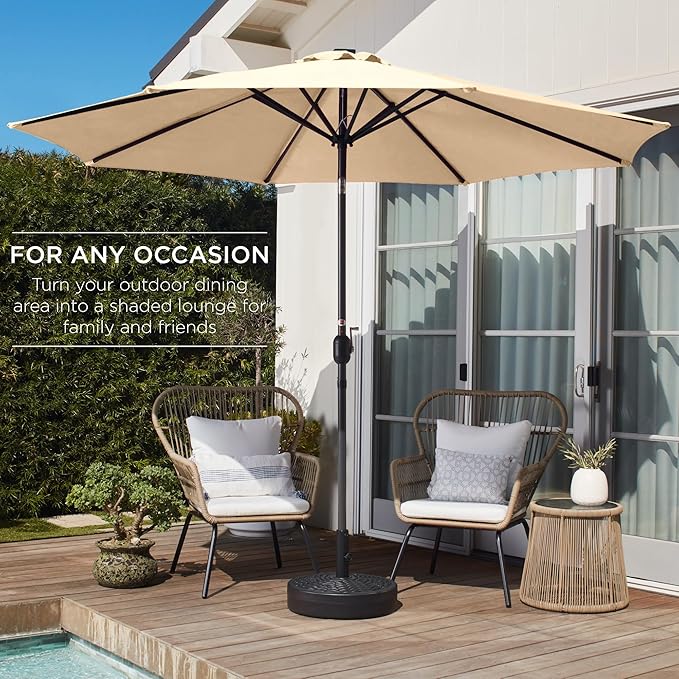 Best Choice Products 10ft Outdoor Table Compatible Steel Polyester Market Patio Umbrella w/Crank and Easy Push Button Tilt - Image 3