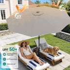 AreShark 9 FT Patio Umbrella for Outdoor, Outdoor Table Umbrella with Push Button Tilt and Crank, Outdoor Patio Umbrellas with 8 Sturdy Ribs for Market, Garden, Pool (Light Gray) - Image 4