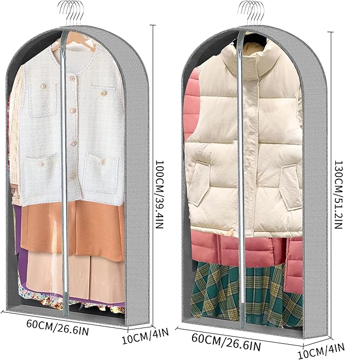 3 Pcs Garment Bags, Hanging Clothes Covers - Image 2