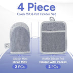 Casa Platino Silicone Oven Mitts & Potholders, 4-Piece – Pot Holders and Oven - Image 2