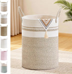 Tall Laundry Basket with Handles, 72L Portable Dirty Clothes Hamper, Boho by SunNewt