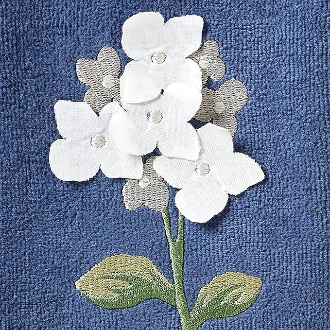 SKL Home Farm Hydrangea 100% Cotton 3D Embroidered 2pc Hand Towel Set, - Image 2