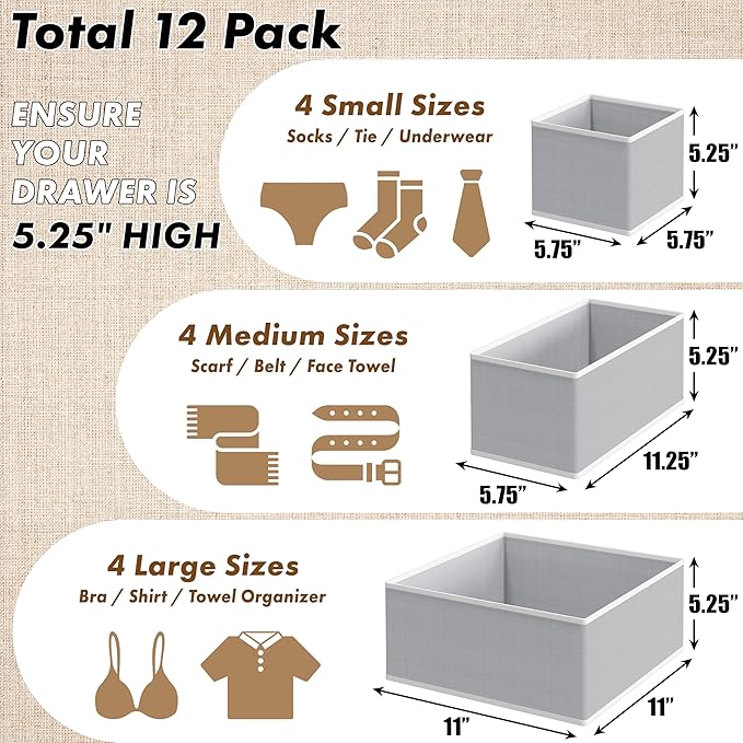 SIMPLE HOUSEWARE Foldable Drawer Organizer - Image 2