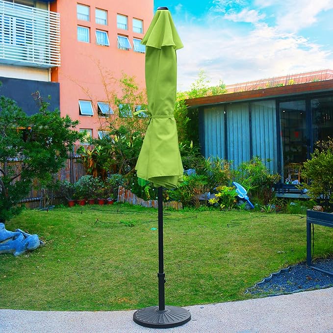 Sunnyglade 9' Patio Umbrella Outdoor Table Umbrella with 8 Sturdy Ribs (Grass Green) - Image 5