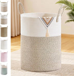 Tall Laundry Basket with Handles, 100L Portable Dirty Clothes Hamper, Boho by SunNewt