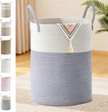 Tall Laundry Basket with Handles, 100L Portable Dirty Clothes Hamper, Boho by SunNewt