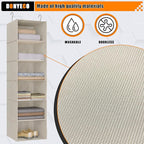 Hanging Closet Organizer, Easy Mount Foldable 6-Shelf Hanging Closet Wardrobe - Image 4