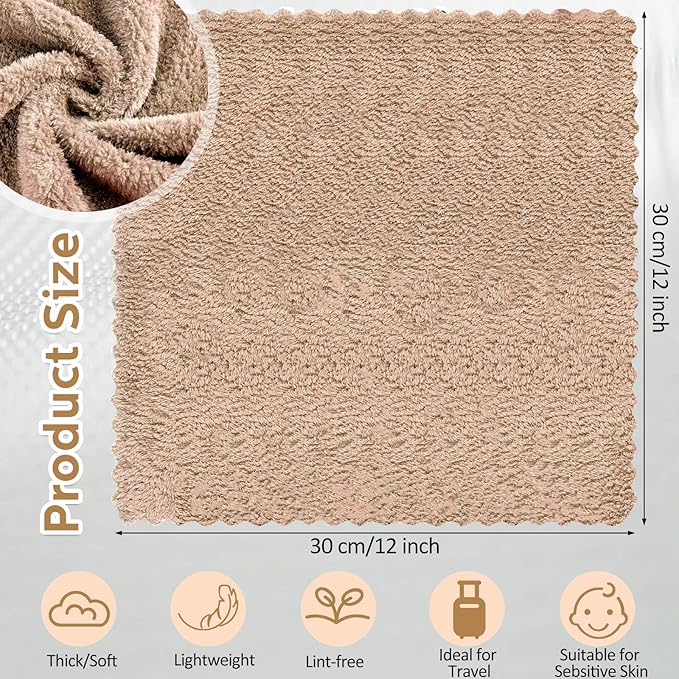 Newwiee 100 Pcs Washcloths Quick Drying Bathroom Wash Clothes 12 x 12 Inch Face - Image 2