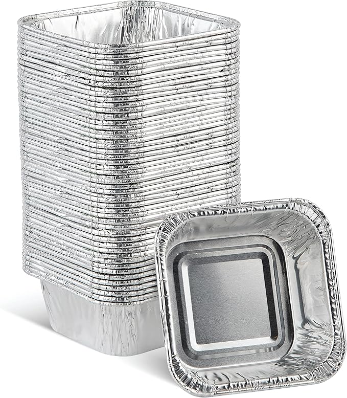 PLASTICPRO Disposable 3'' X 3 X 2'' Inch Square Aluminum Tin Foil Baking Pans by PLASTICPRO