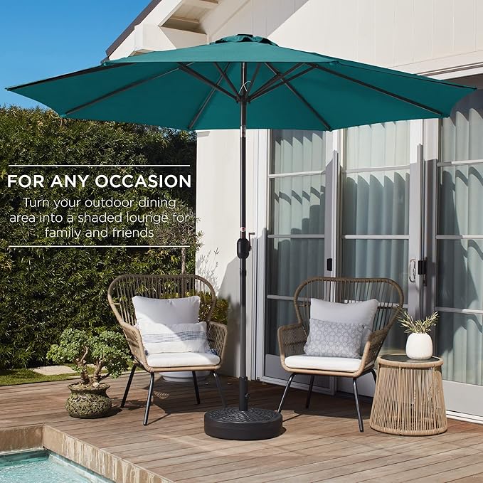Best Choice Products 10ft Outdoor Table Compatible Steel Polyester Market Patio Umbrella w/Crank and Easy Push Button Tilt - Image 3