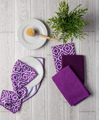 DII Cleaning Collection Multi-Purpose Microfiber, Eggplant Lattice, Dishtowel - Image 4