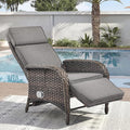 Zero Gravity Wicker Patio Recliner Chair - Wicker Outdoor Lounge Chair with Adjustable Backrest & Footrest, All Weather Outdoor Reclining Chairs with Thick Cushion for Pool Deck Gray by JelwalyPatioFurnitureSet