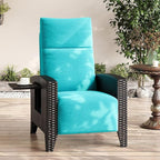 IDEALHOUSE Wicker Outdoor Recliner Reclining Patio Chairs with Adjustable Back & Footrest 150° Lay-Flat Reclining with Air Pump Rattan Flip-Up Side Table Outdoor Lounge Chairs for Pool Deck Balcony - Image 3