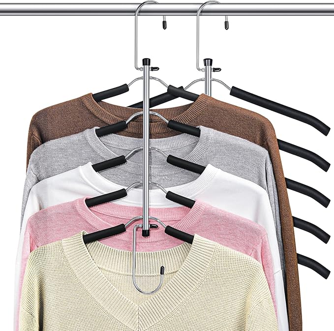 Clothes Hangers Space Saving Shirt Organizer, Non Slip Multi Shirt Hangers by Lomrsiul