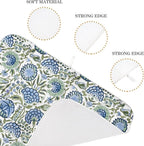 Blue Sage Green Floral Dish Drying Mats 18x24 Inch Sage Green Block Print - Image 7
