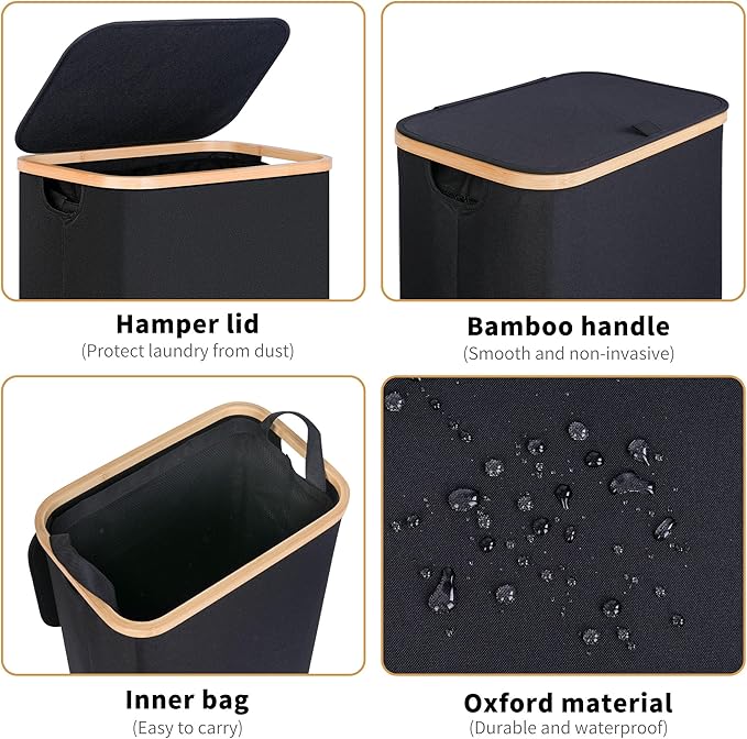 75L Slim Laundry Hamper, Narrow Laundry Basket - Image 4