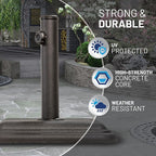 US Weight 26 Pound Umbrella Base - Cast Stone Outdoor Umbrella Stand - for Use with Umbrella Poles 1.3" to 1.8" - Designed to be Used with Patio Table - Black - Image 3