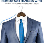 JS Hanger Wooden Coat Hangers, 20 Pack High Grade Wood Suit Hangers - Image 3