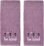 SKL Home Bee Kind 100% Cotton Embroidered 2pc Hand Towel Set, Decorative by SKLHomebySaturdayKnightLtd
