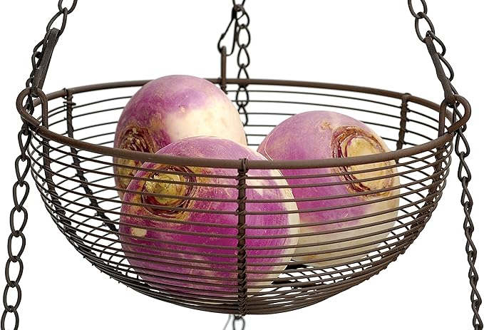 RSVP International Hanging Storage Collection 3-Tier Baskets, Bronze Woven Wire - Image 4